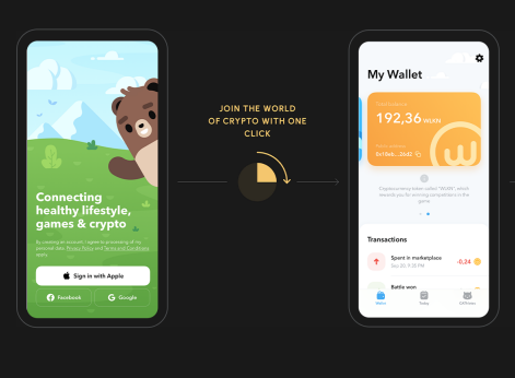Eye-catching visual of Walken gameplay and crypto vibes