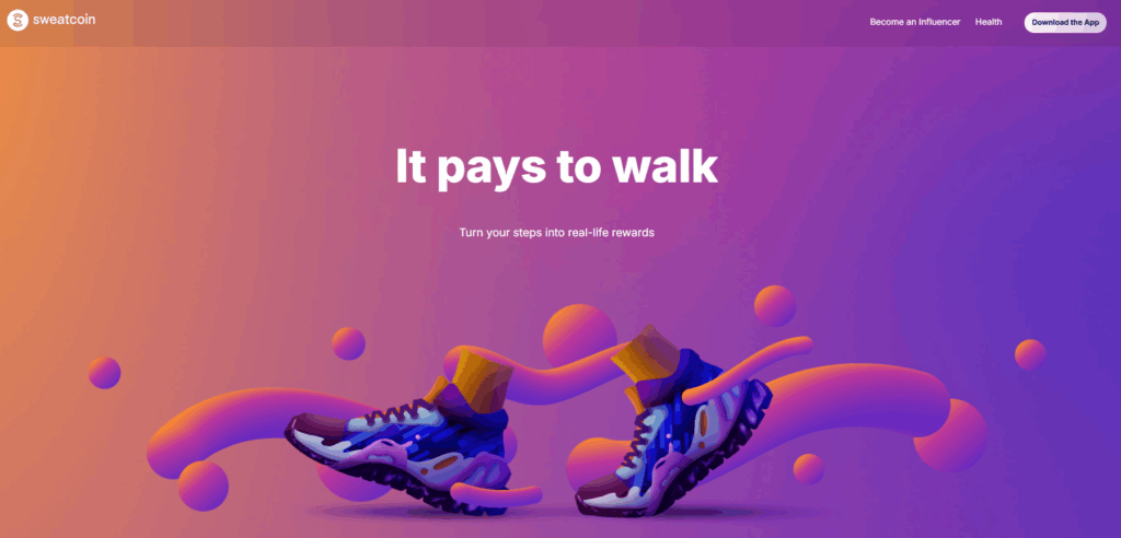 Eye-catching visual of Sweat Coin gameplay and crypto vibes